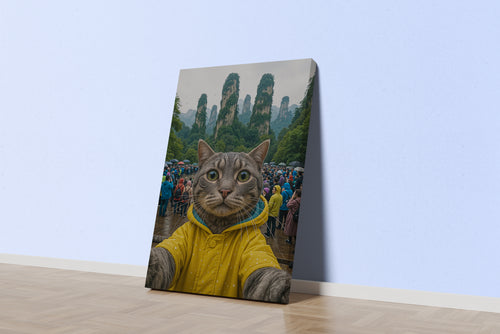 ai creation, cat on a trip, ai art, art, kanvas tablo