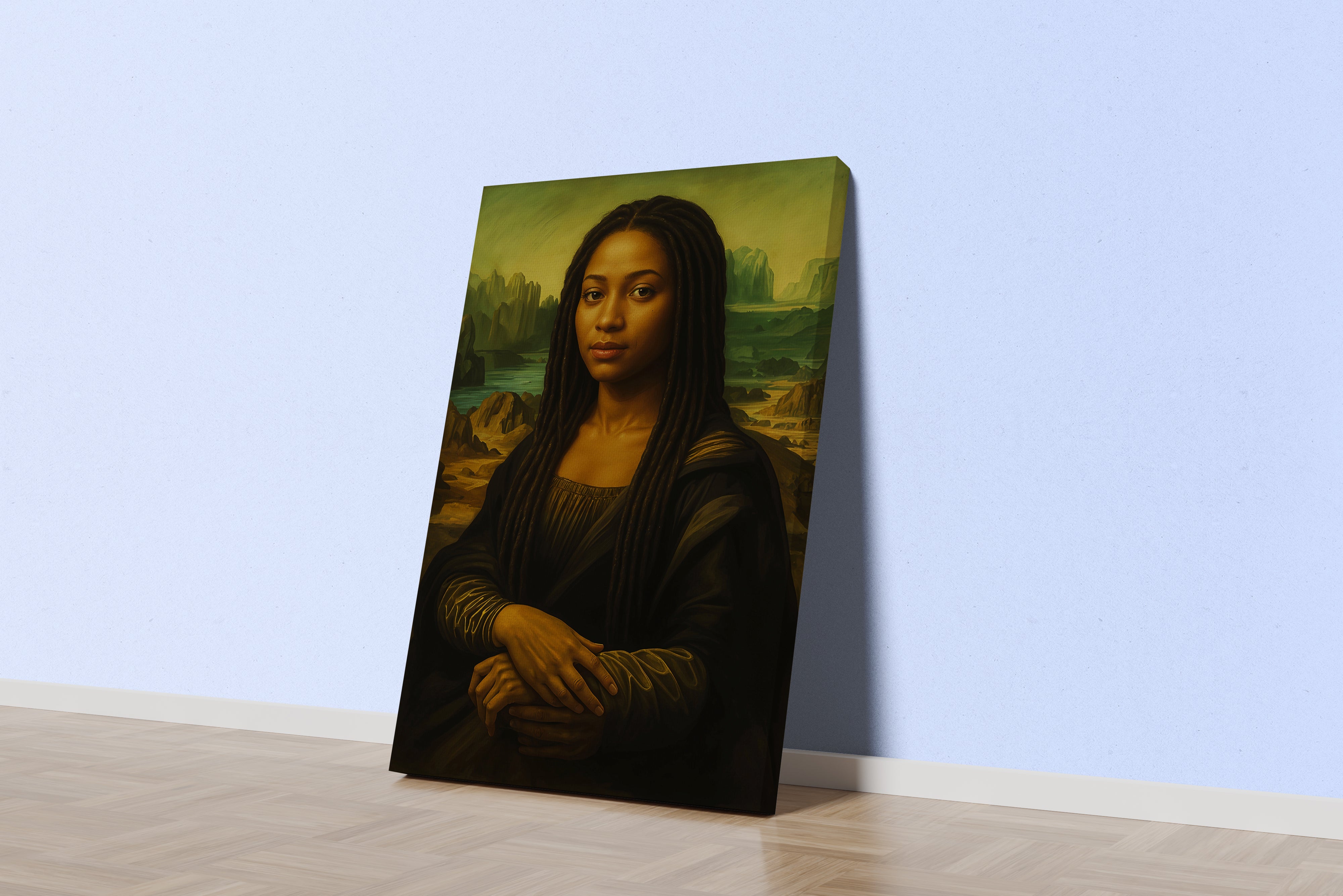 ai creation, latina mona lisa, ai art, art, kanvas tablo