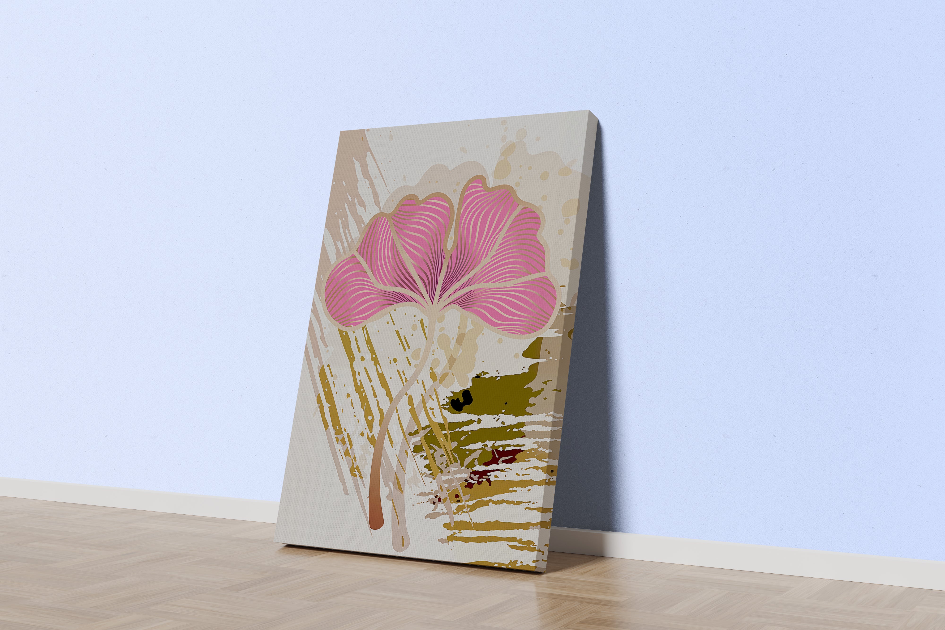 flower motif, pink, art, kanvas tablo