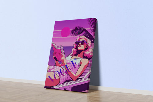 retrowave vogue, pop art, beauty, sunshine, art, kanvas tablo
