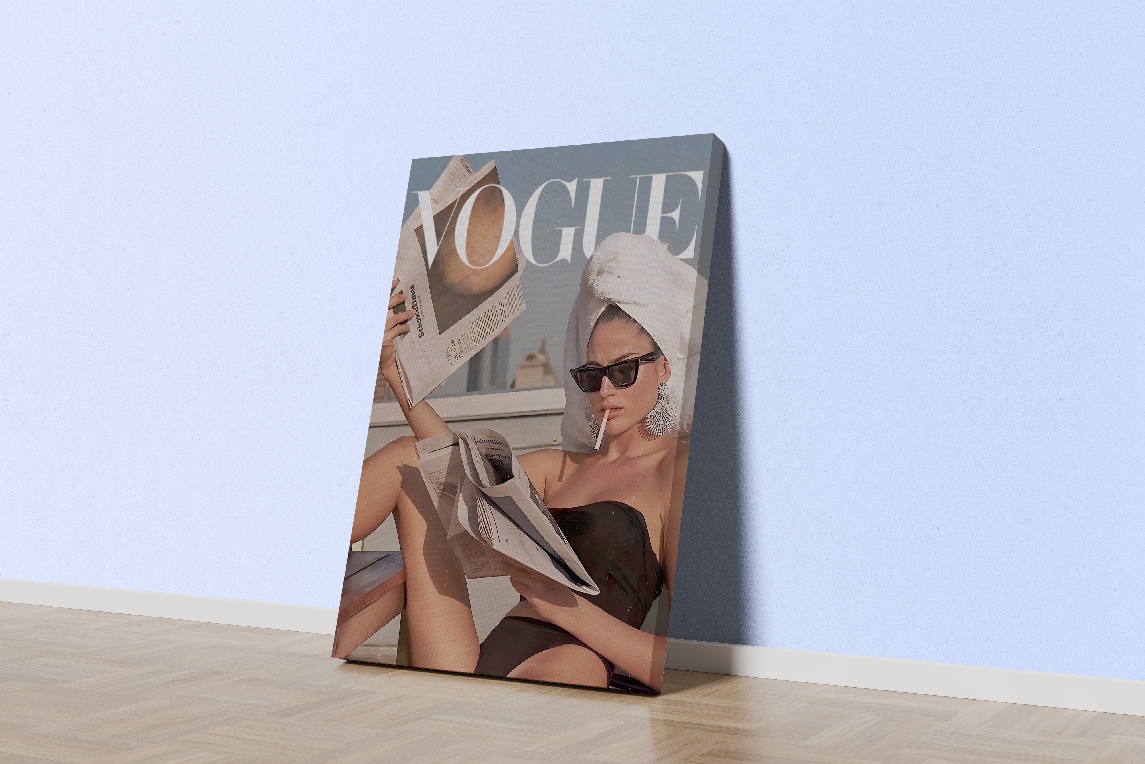 vogue, smoking, newspaper, sunshine, art, kanvas tablo