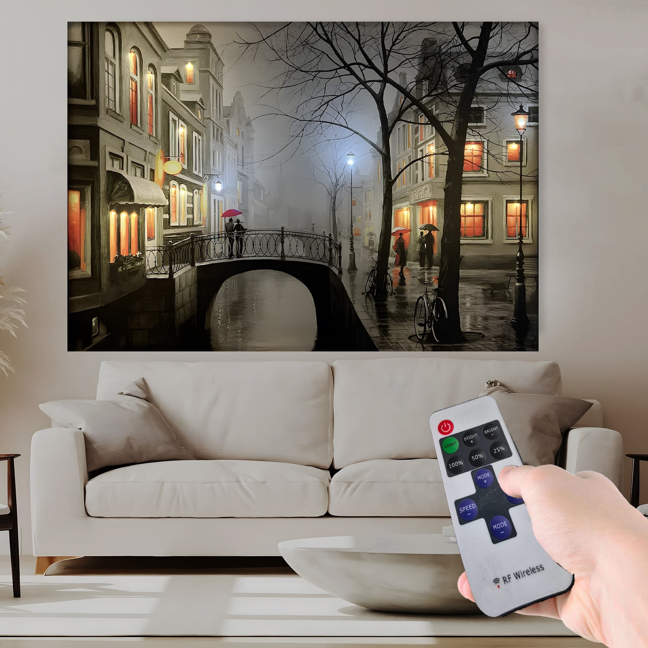 Sisli Köprü – Uzaktan Kumandalı LED Işıklı Kanvas Tablo