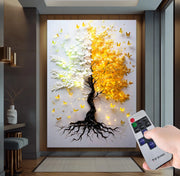 2 Mevsim 1 Ağaç – Uzaktan Kumandalı LED Işıklı Kanvas Tablo