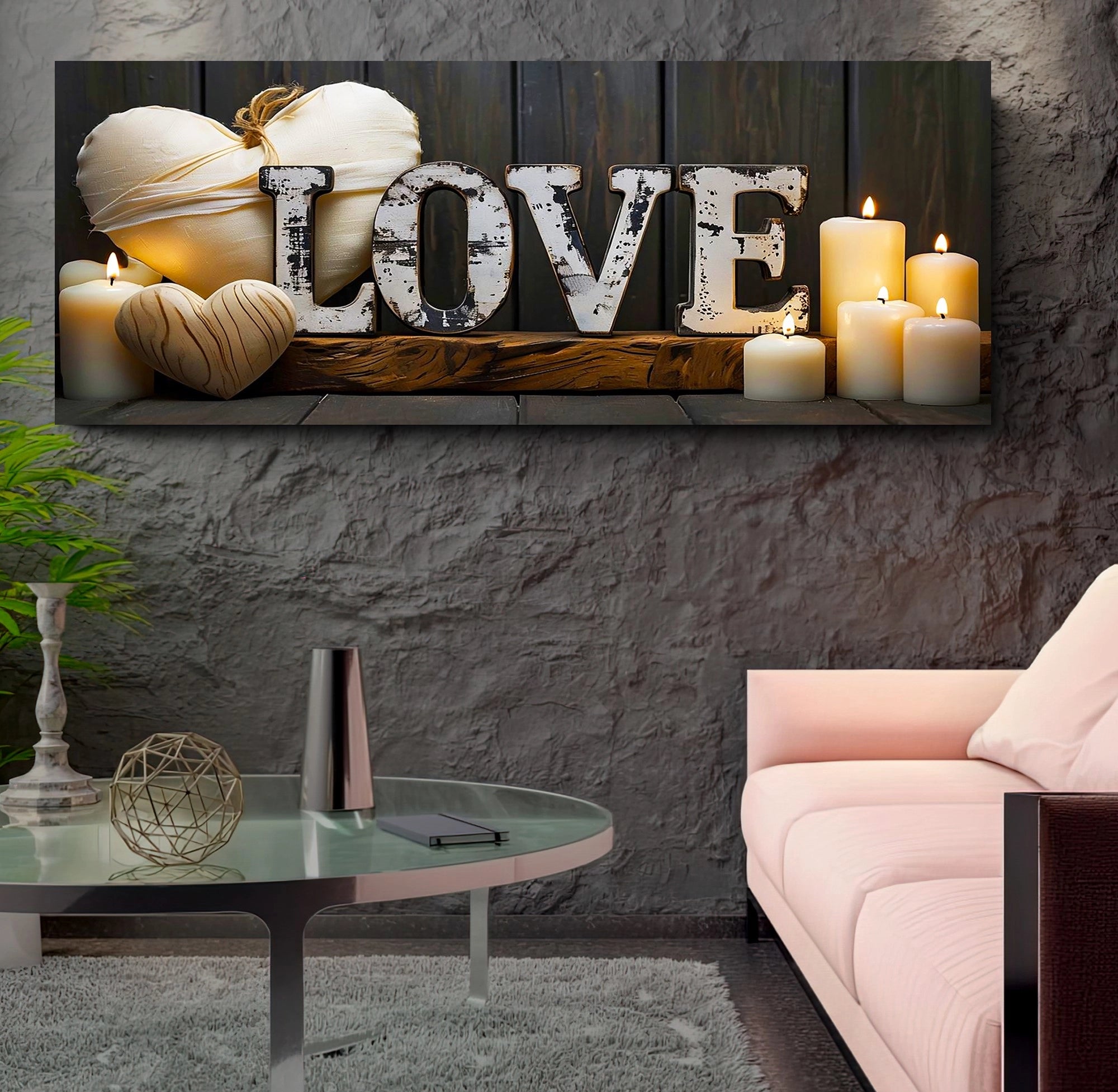 Led Işıklı Uzaktan Kumandalı Oda Mumları Model 7 Kanvas Tablo