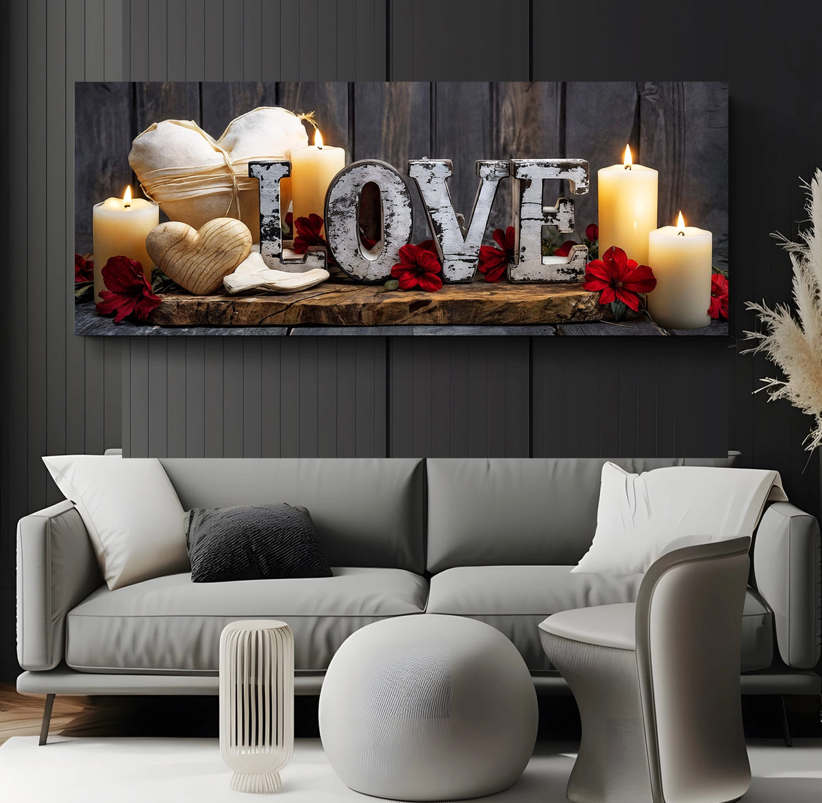 Led Işıklı Uzaktan Kumandalı Oda Mumları Model 1 Kanvas Tablo