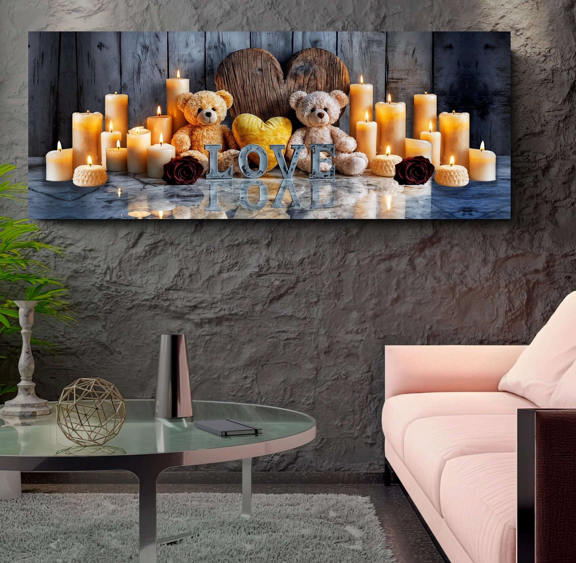 Led Işıklı Uzaktan Kumandalı Oda Mumları Model 6 Kanvas Tablo