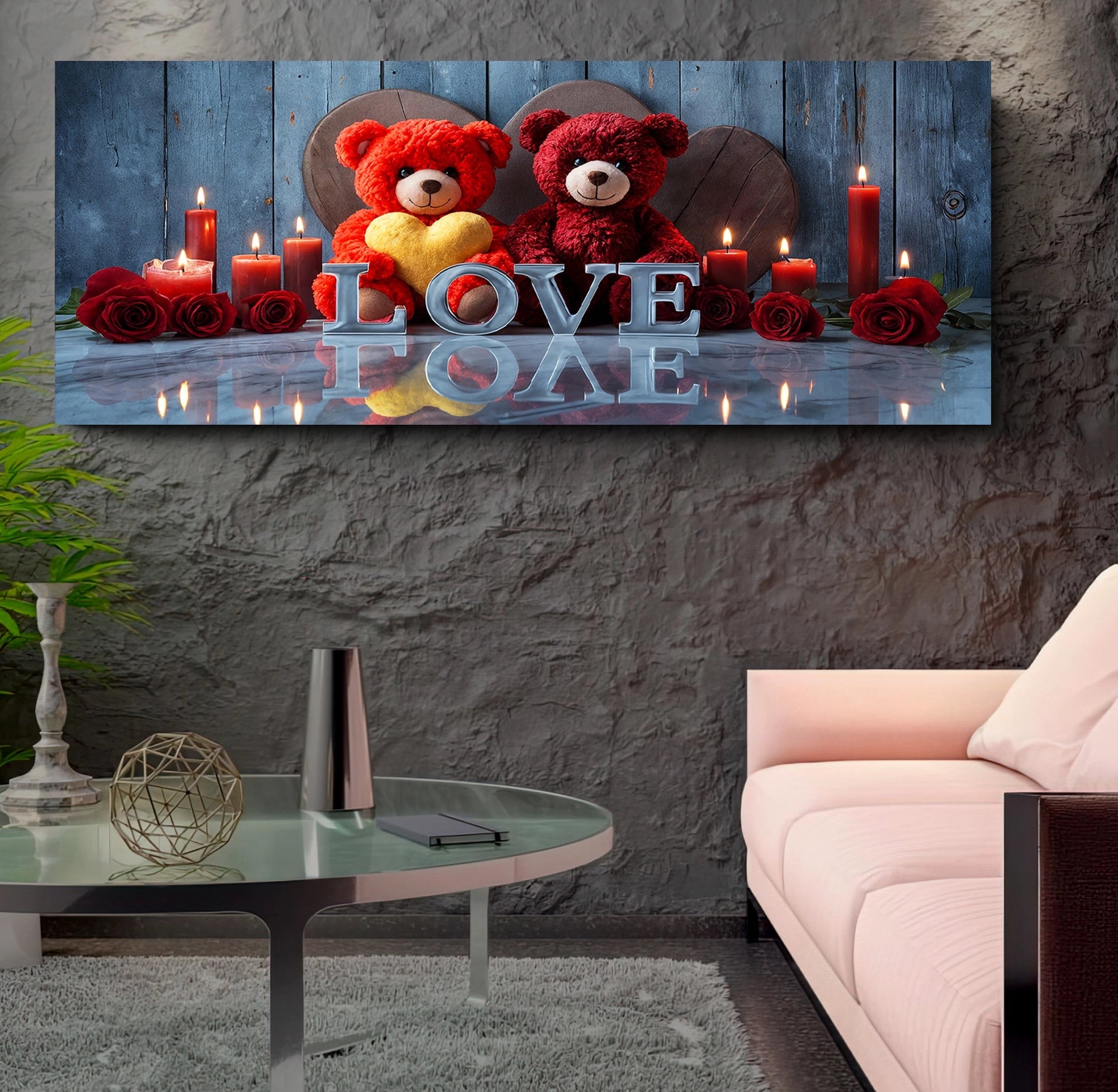 Led Işıklı Uzaktan Kumandalı Oda Mumları Model 5 Kanvas Tablo