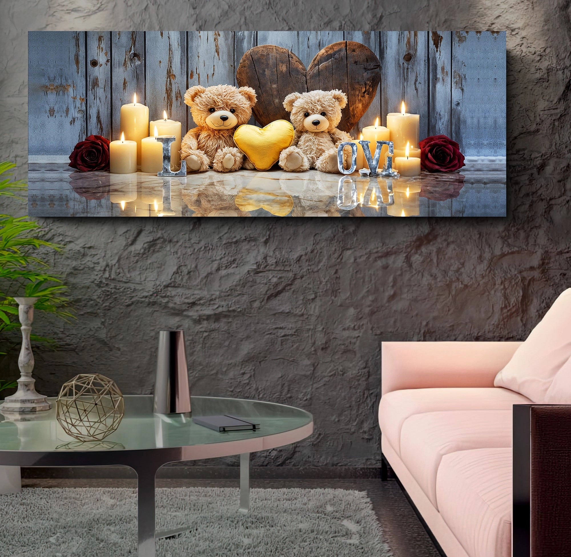 Led Işıklı Uzaktan Kumandalı Oda Mumları Model 4 Kanvas Tablo