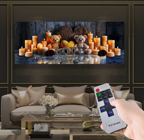Led Işıklı Uzaktan Kumandalı Oda Mumları Model 6 Kanvas Tablo
