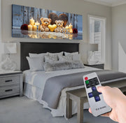 Led Işıklı Uzaktan Kumandalı Oda Mumları Model 4 Kanvas Tablo
