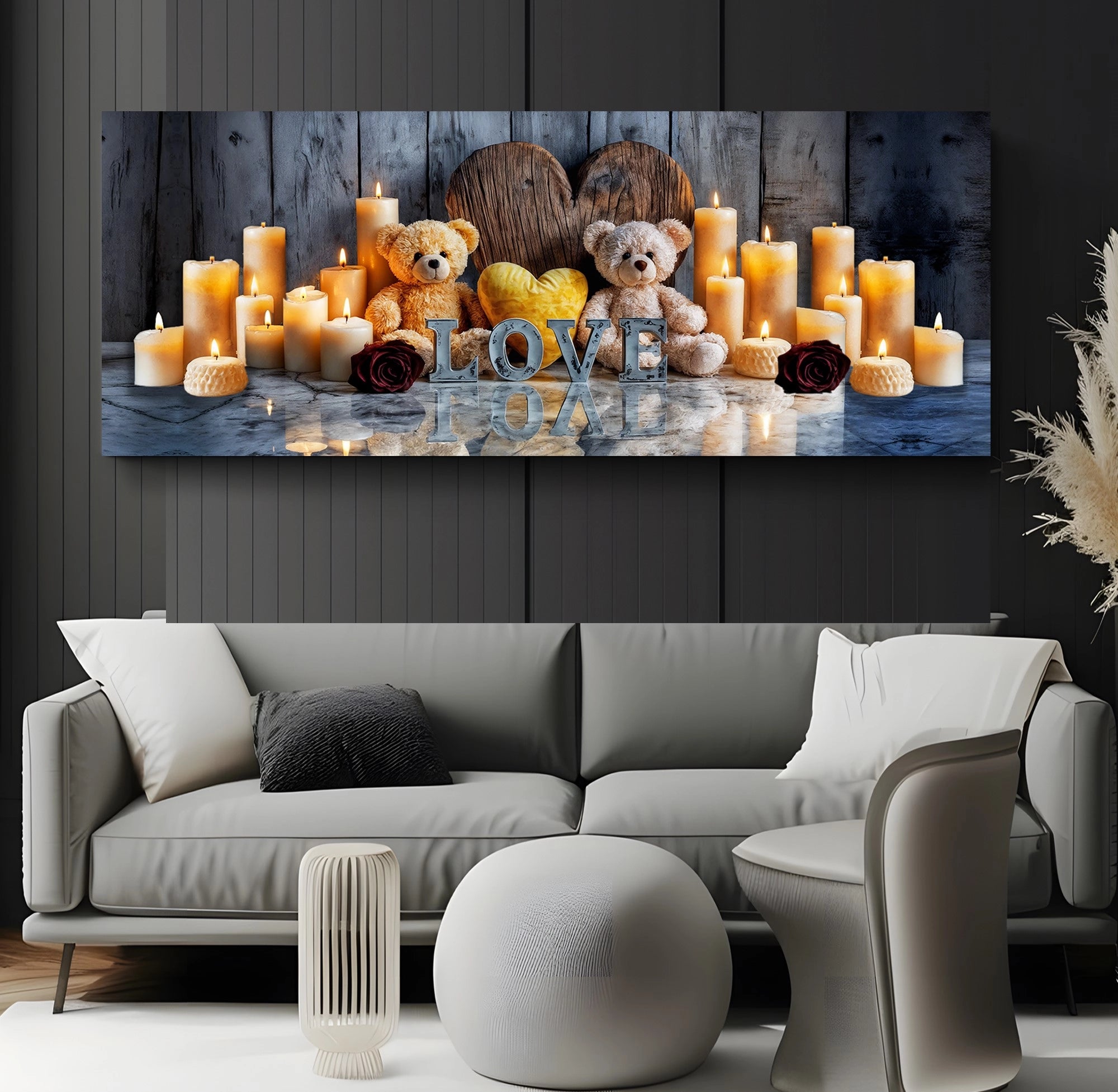 Led Işıklı Uzaktan Kumandalı Oda Mumları Model 6 Kanvas Tablo