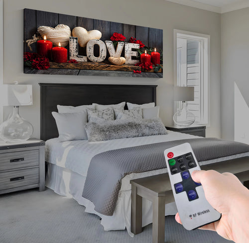 Led Işıklı Uzaktan Kumandalı Oda Mumları Model 2 Kanvas Tablo