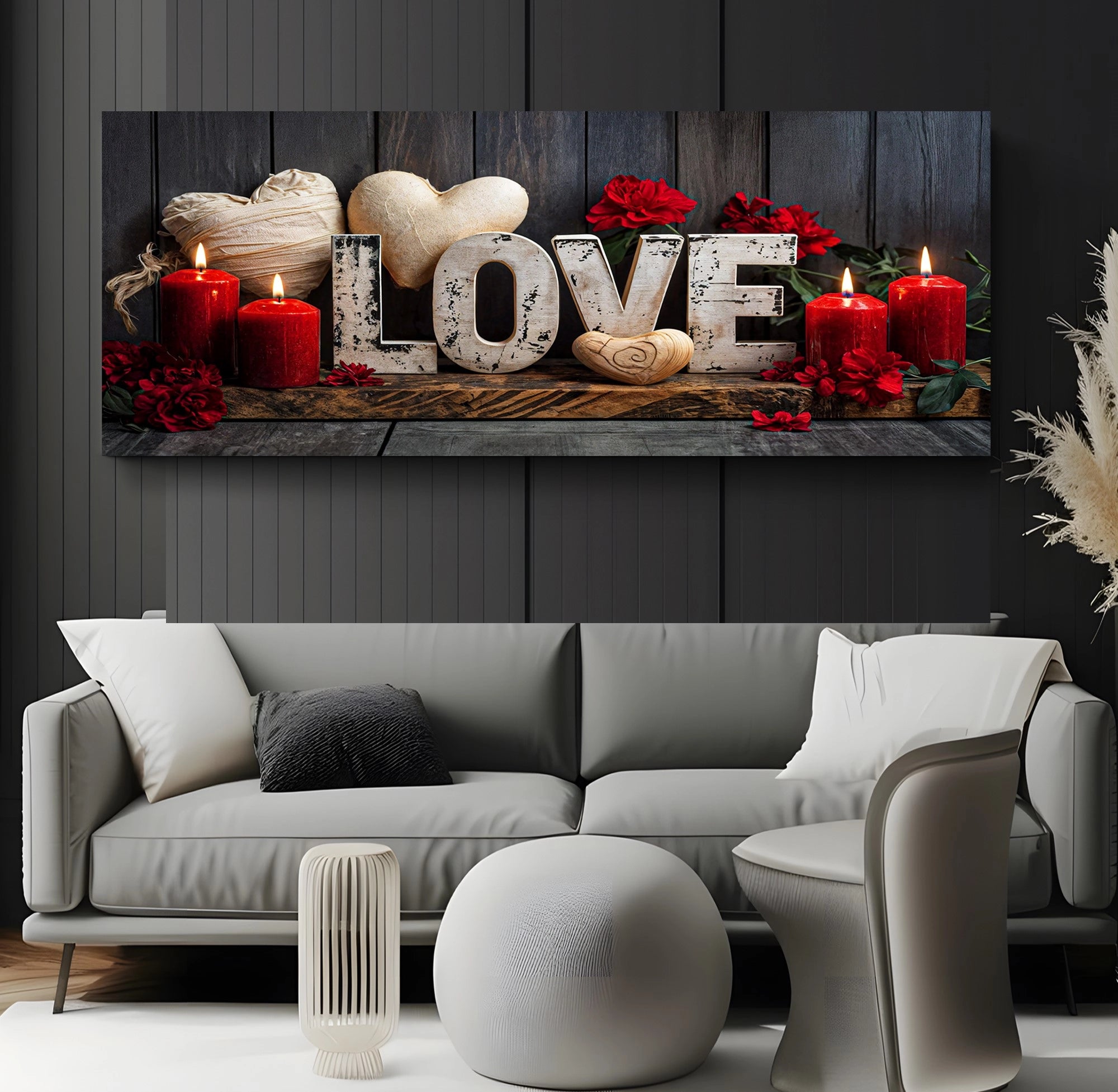 Led Işıklı Uzaktan Kumandalı Oda Mumları Model 2 Kanvas Tablo