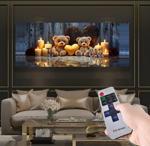 Led Işıklı Uzaktan Kumandalı Oda Mumları Model 4 Kanvas Tablo