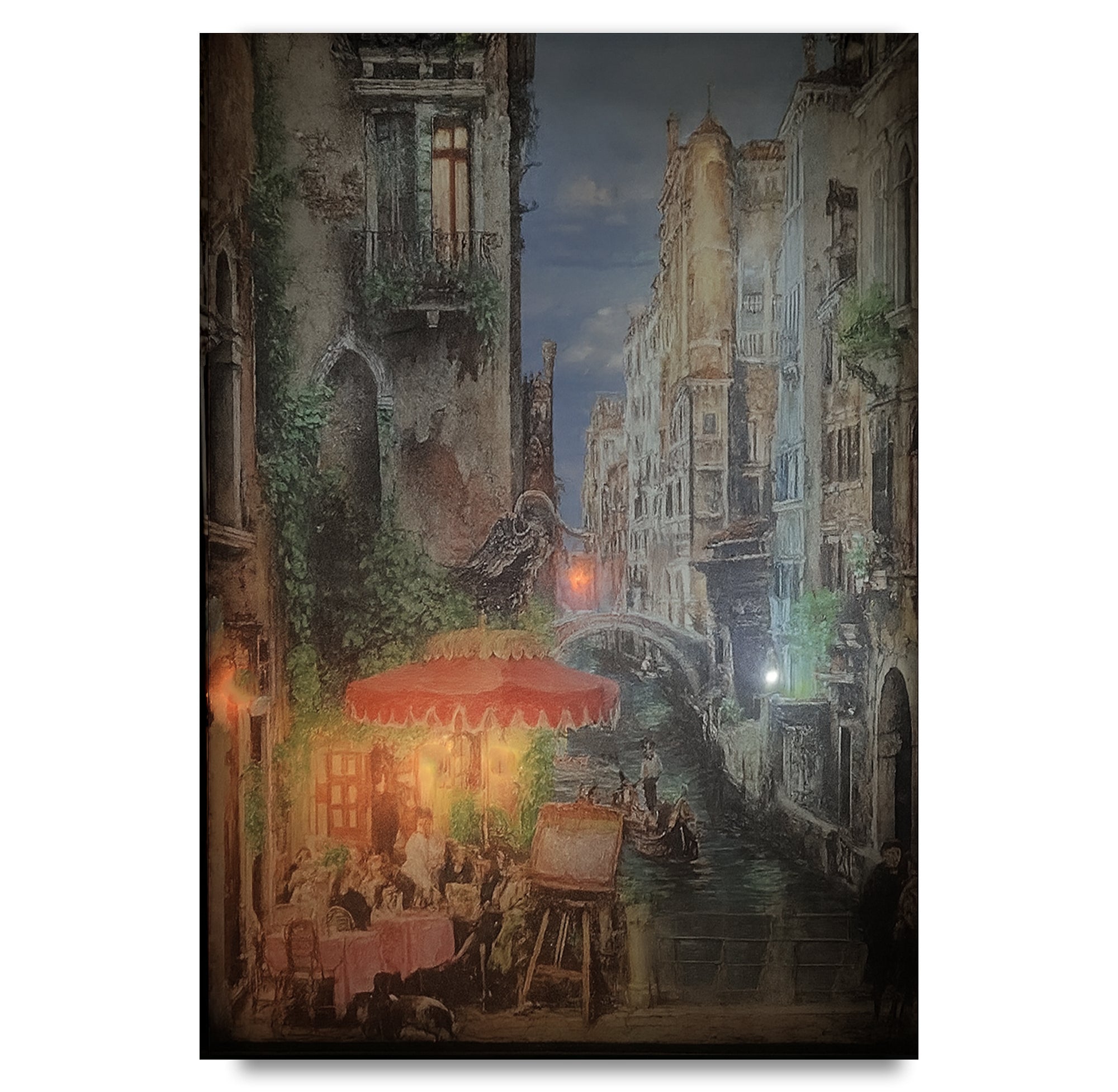 Venedikte Bir Gece – Uzaktan Kumandalı LED Işıklı Kanvas Tablo
