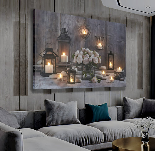 Oda Mumları Model 11 – Uzaktan Kumandalı LED Işıklı Kanvas Tablo