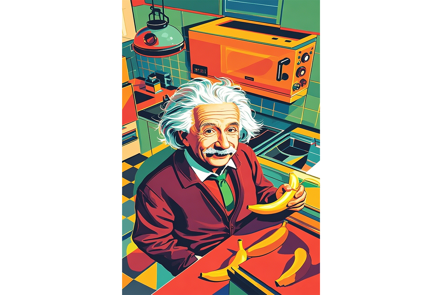 ai creation, Einstein, pop art, ai art, art, kanvas tablo