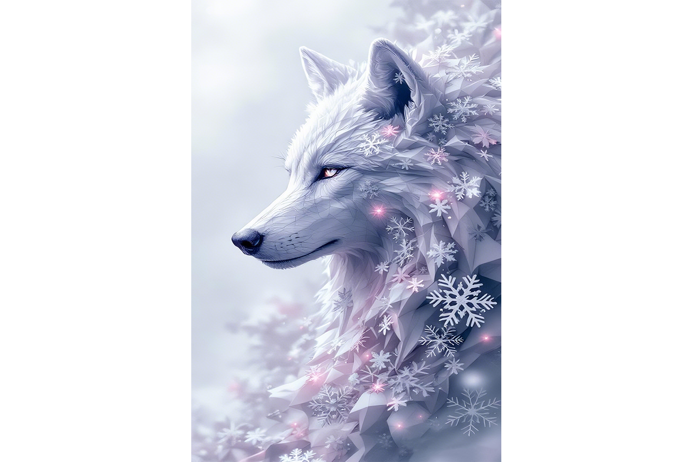 ai creation, magnificent looking wolf, pet, ai art, art, kanvas tablo