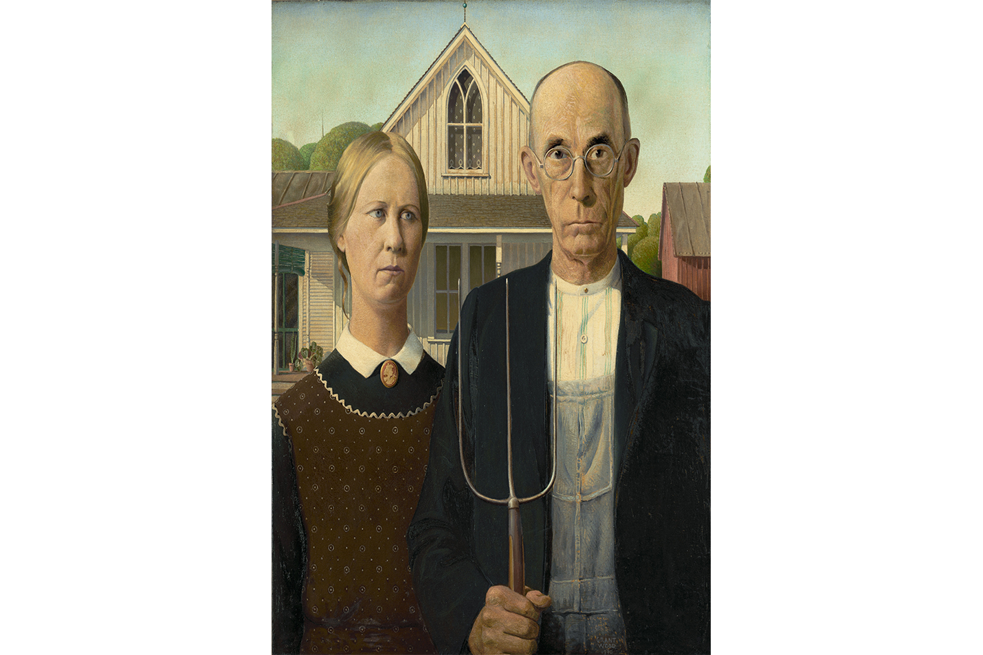 Grant Wood American Gothic Kanvas Tablo