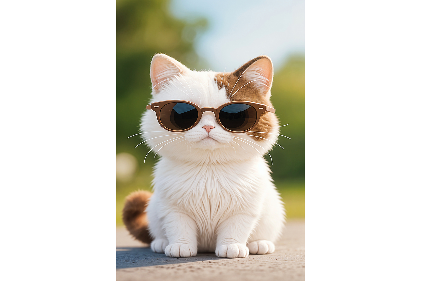 ai creation, plush cat with glasses, pet, ai art, art, kanvas tablo