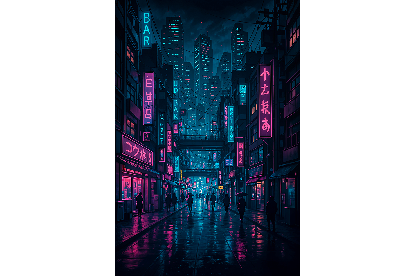 ai creation, Cyberpunk City of Asian, ai art, art, kanvas tablo
