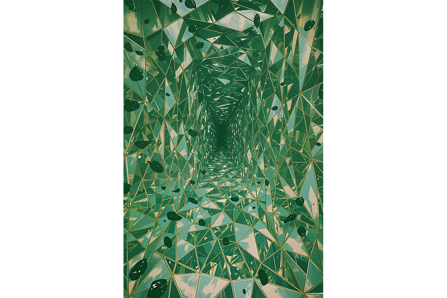 ai creation, corridor full of crystallized mirrors, ai art, art, kanvas tablo