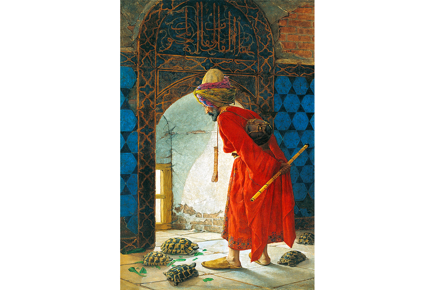 Osman Hamdi Bey Kaplumbağa Terbiyecisi Kanvas Tablo