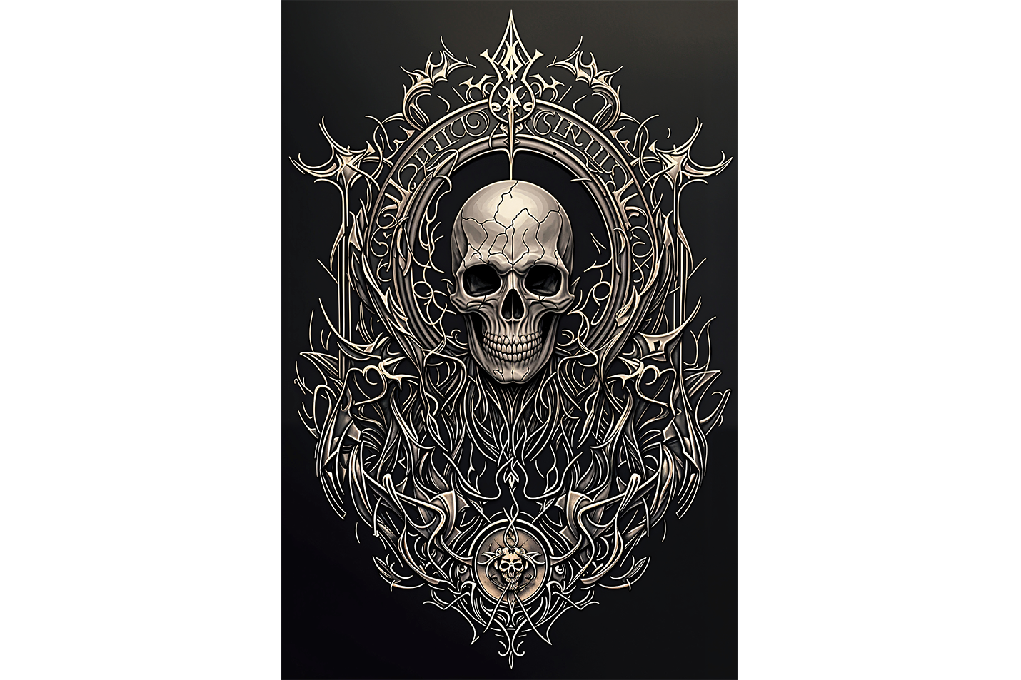 ai creation, skeletor medallion, ai art, art, kanvas tablo