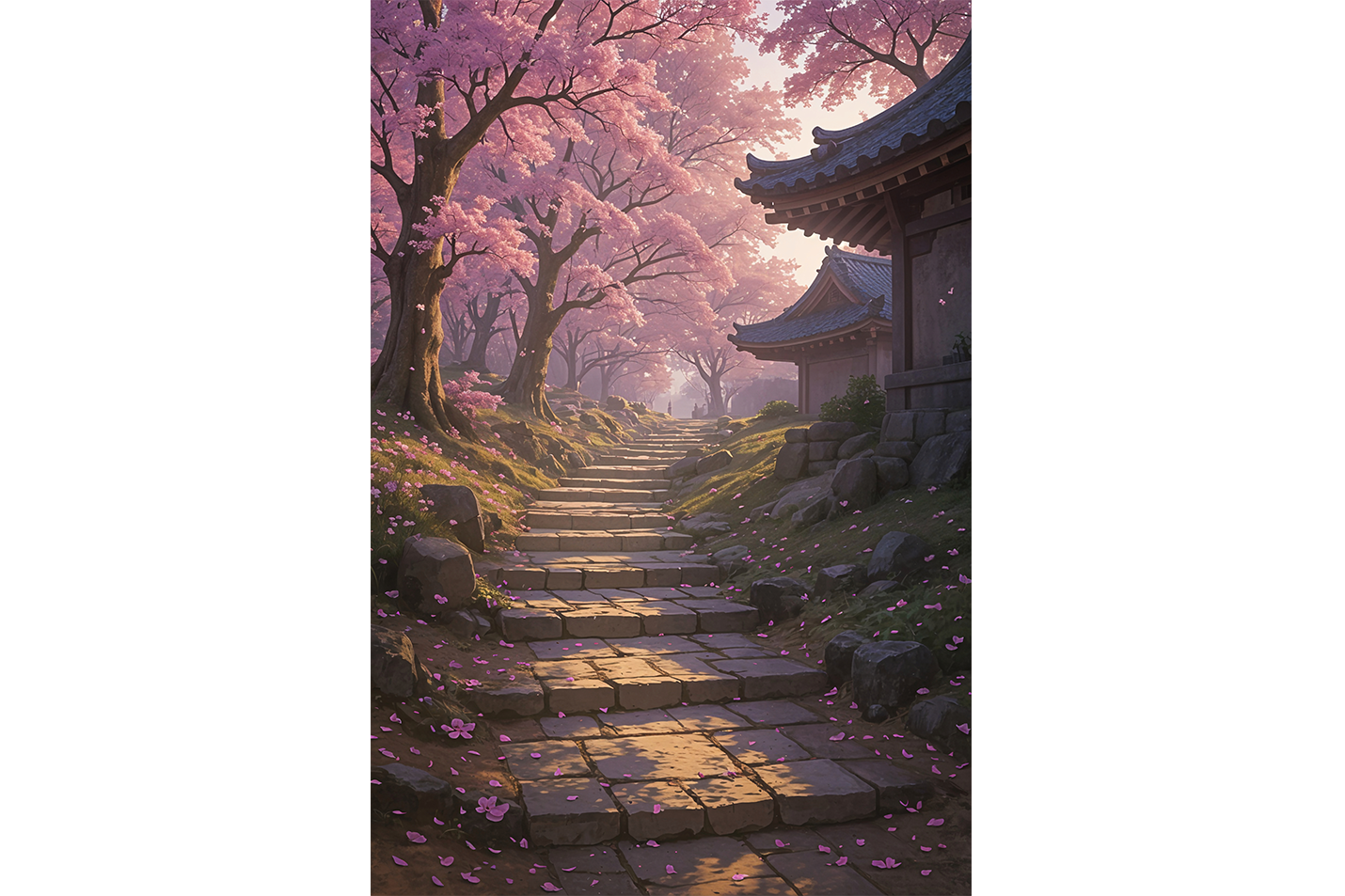 ai creation, asian themed garden, ai art, art, kanvas tablo