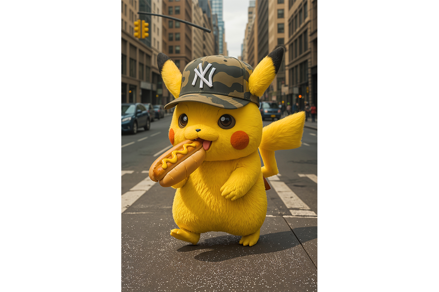 ai creation, Pikachu in a cap, kid, ai art, art, kanvas tablo
