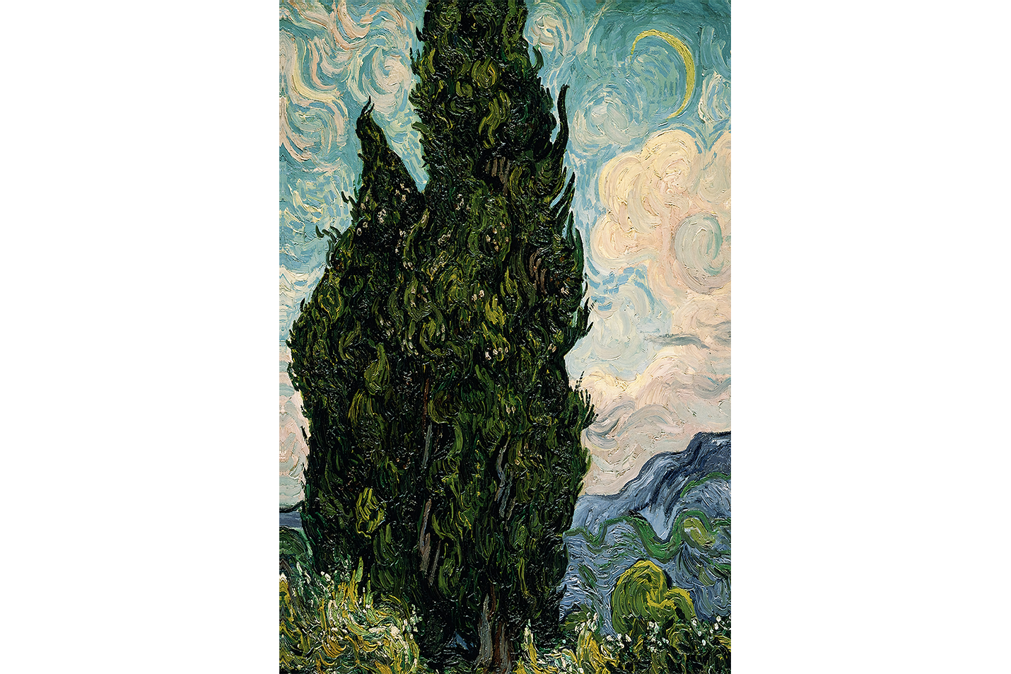 Vincent van Gogh Selvi Ağaçları Peyzaj Kanvas Tablo