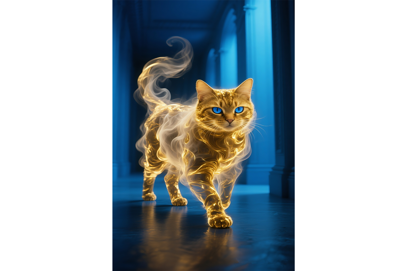 ai creation, wrapped in yellowish colors, pet, ai art, art, kanvas tablo