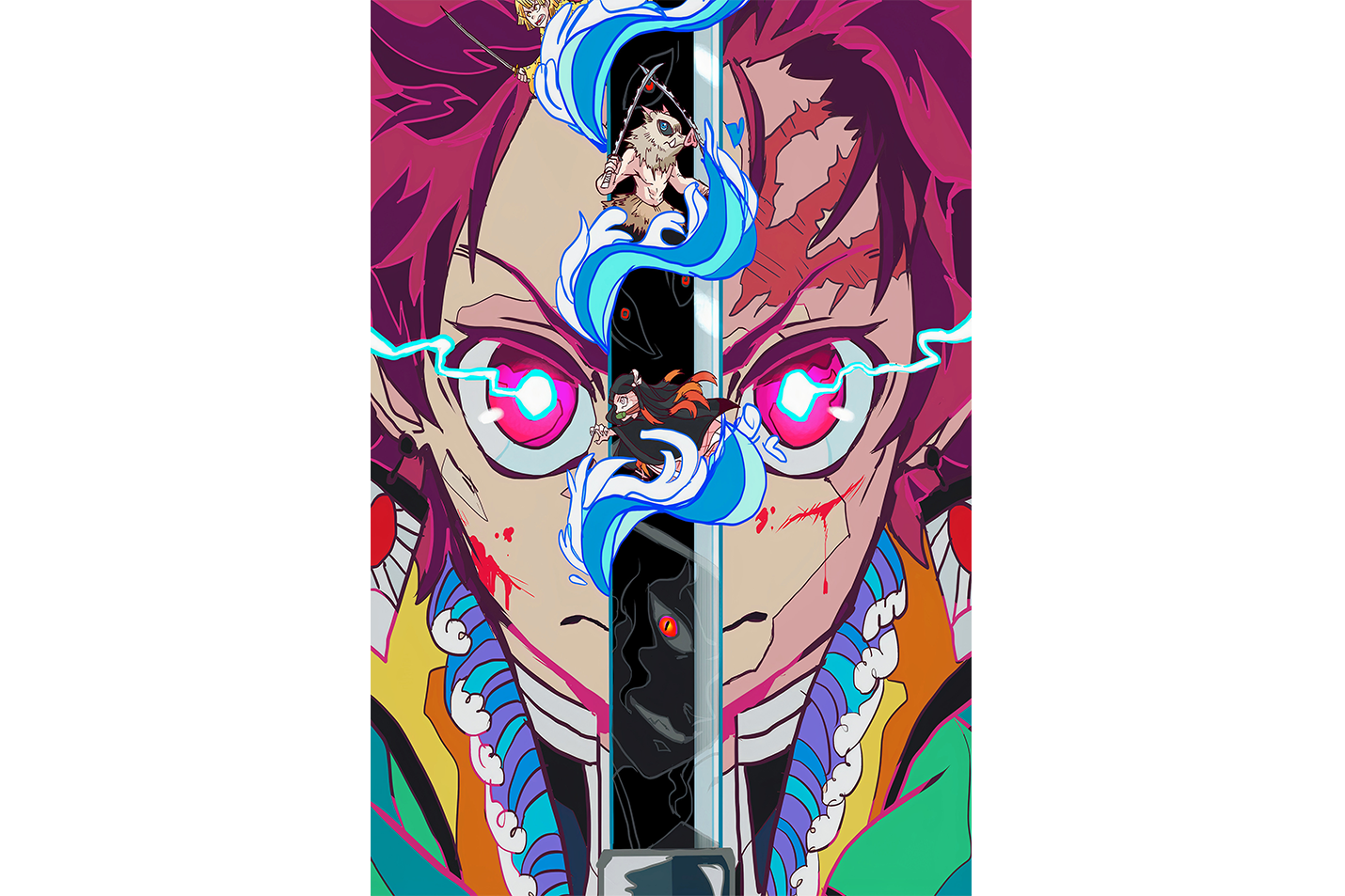 demon slayer model 2, series, anime, gaming art, art, kanvas tablo