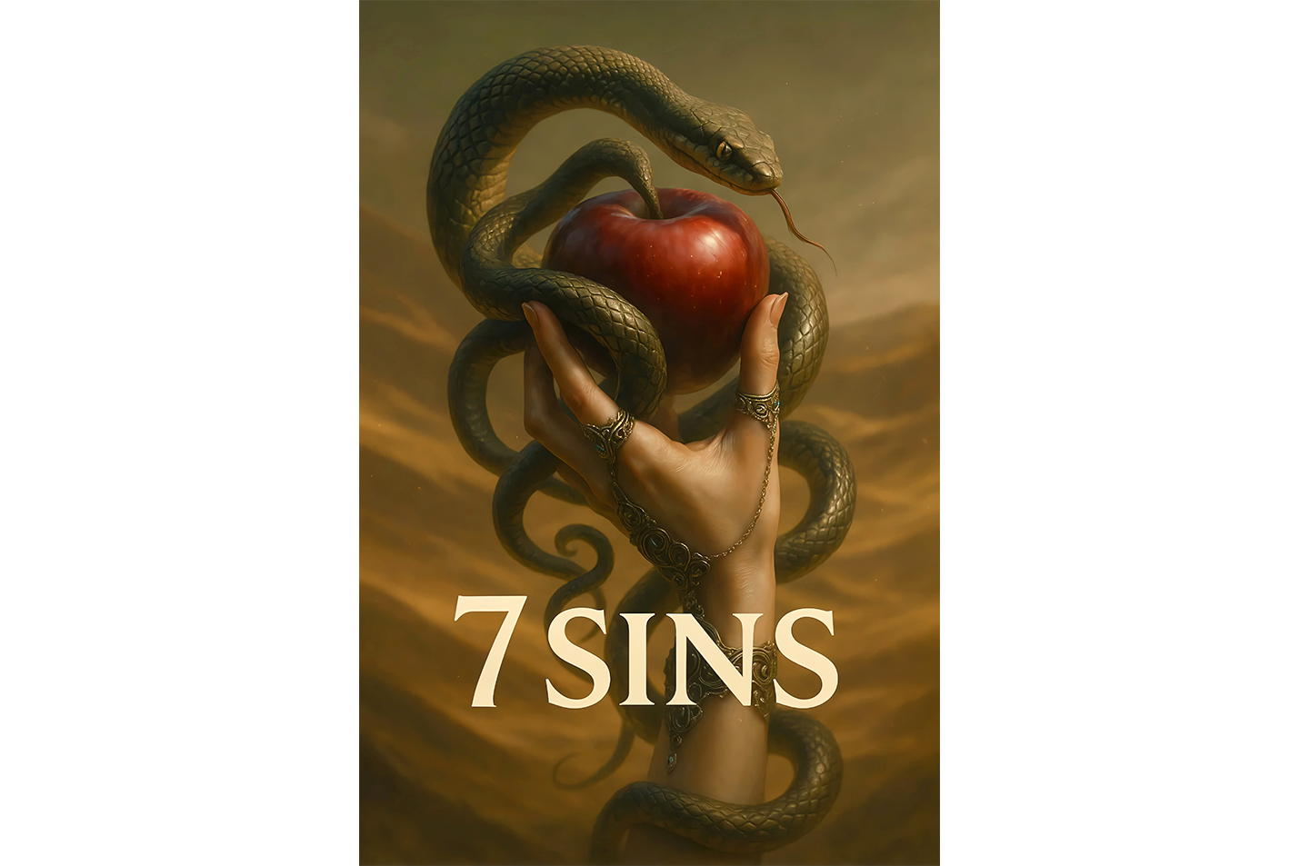 ai creation, 7 sins, snakes effect, quote, ai art, art, kanvas tablo
