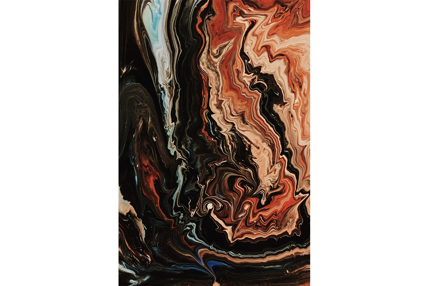 a beautiful abstract fluid painting with earthy tones creating a marbled rock-like texture, abstract, art, kanvas tablo