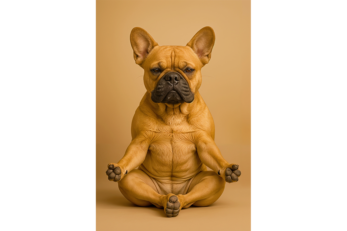 ai creation, dog performing yoga model 2, ai art, art, kanvas tablo