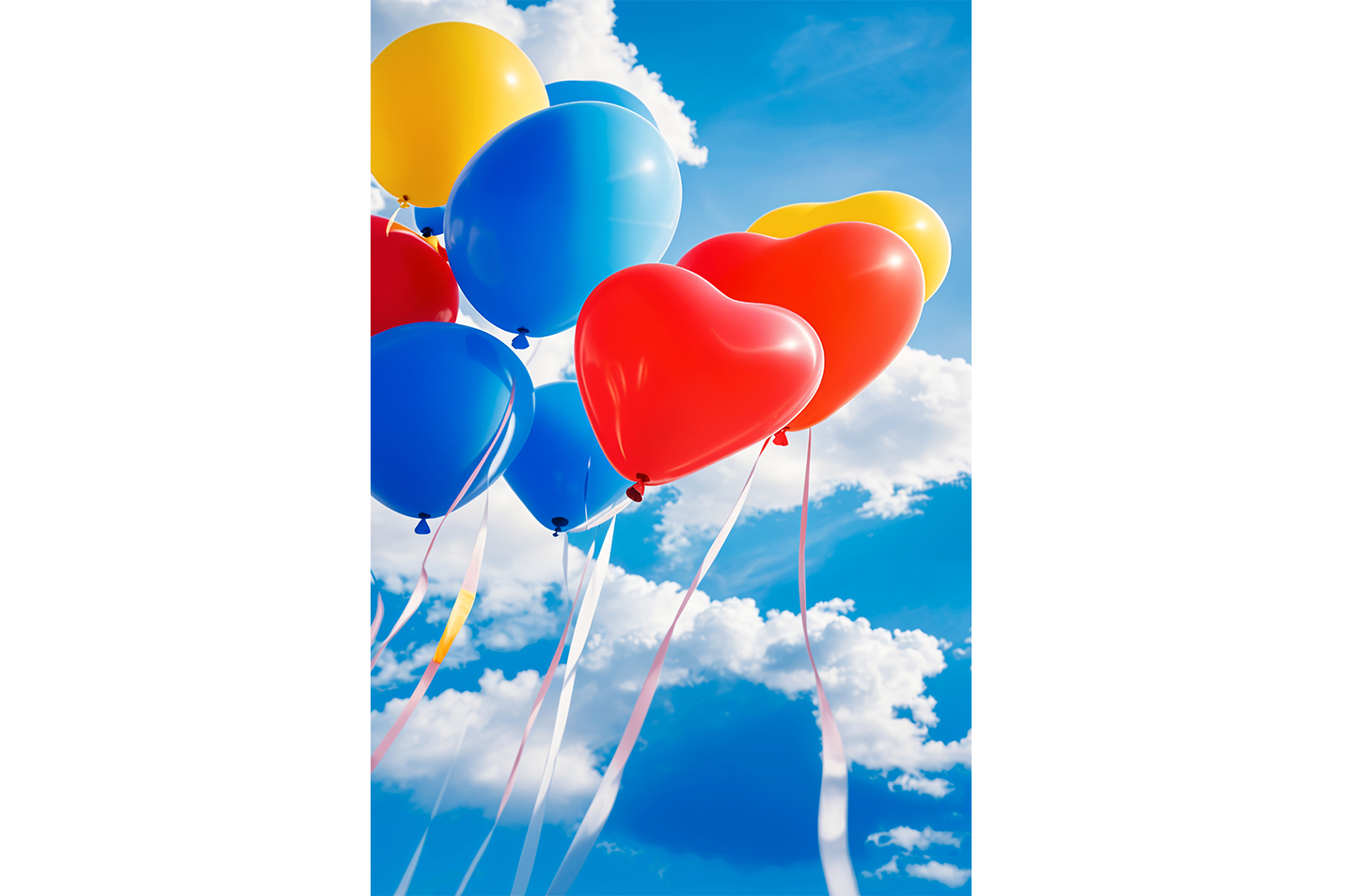 ai creation, different shaped balloons floating in the sky, ai art, art, kanvas tablo