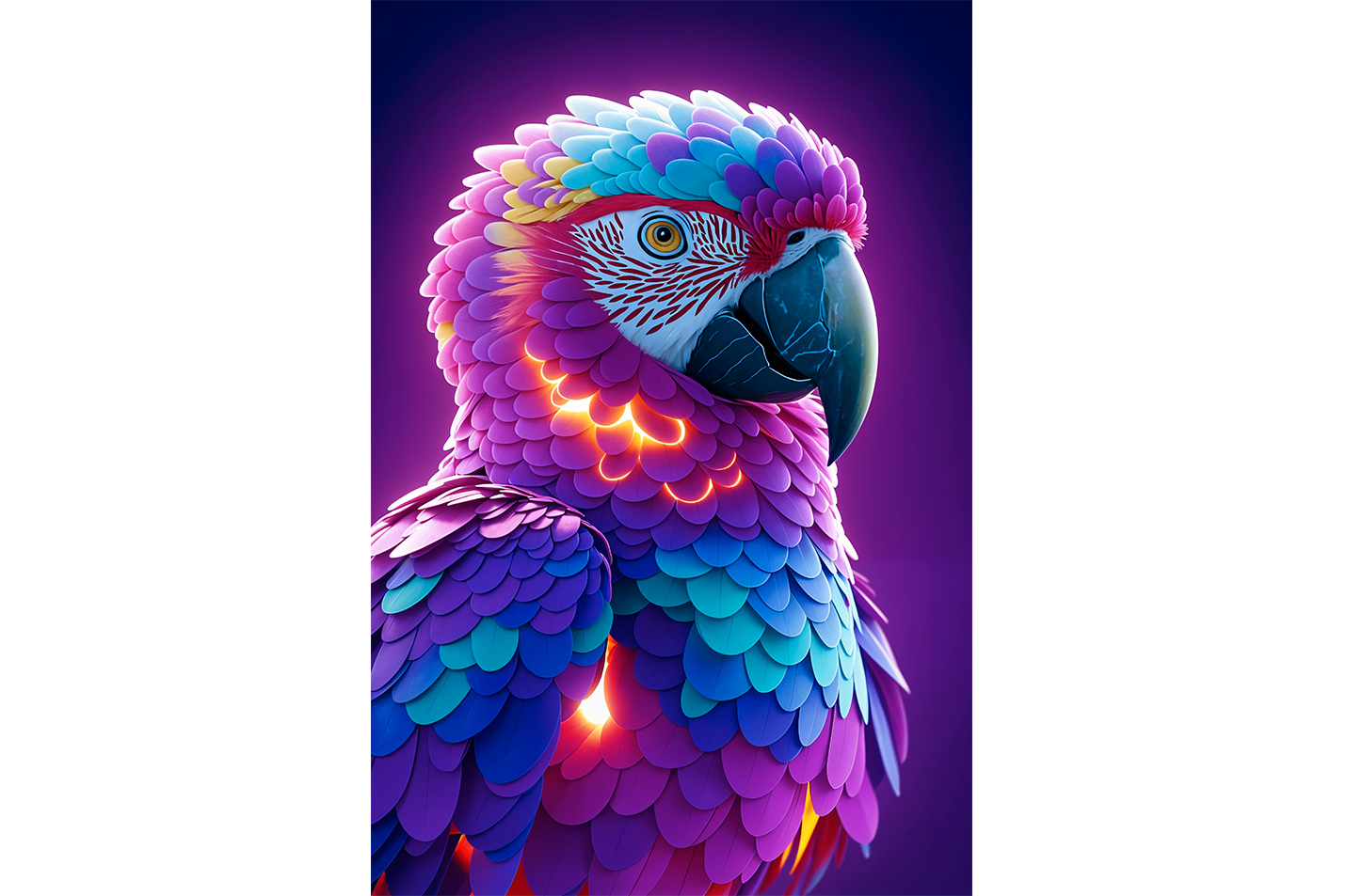 ai creation, colorful parrot, ai art, art, kanvas tablo