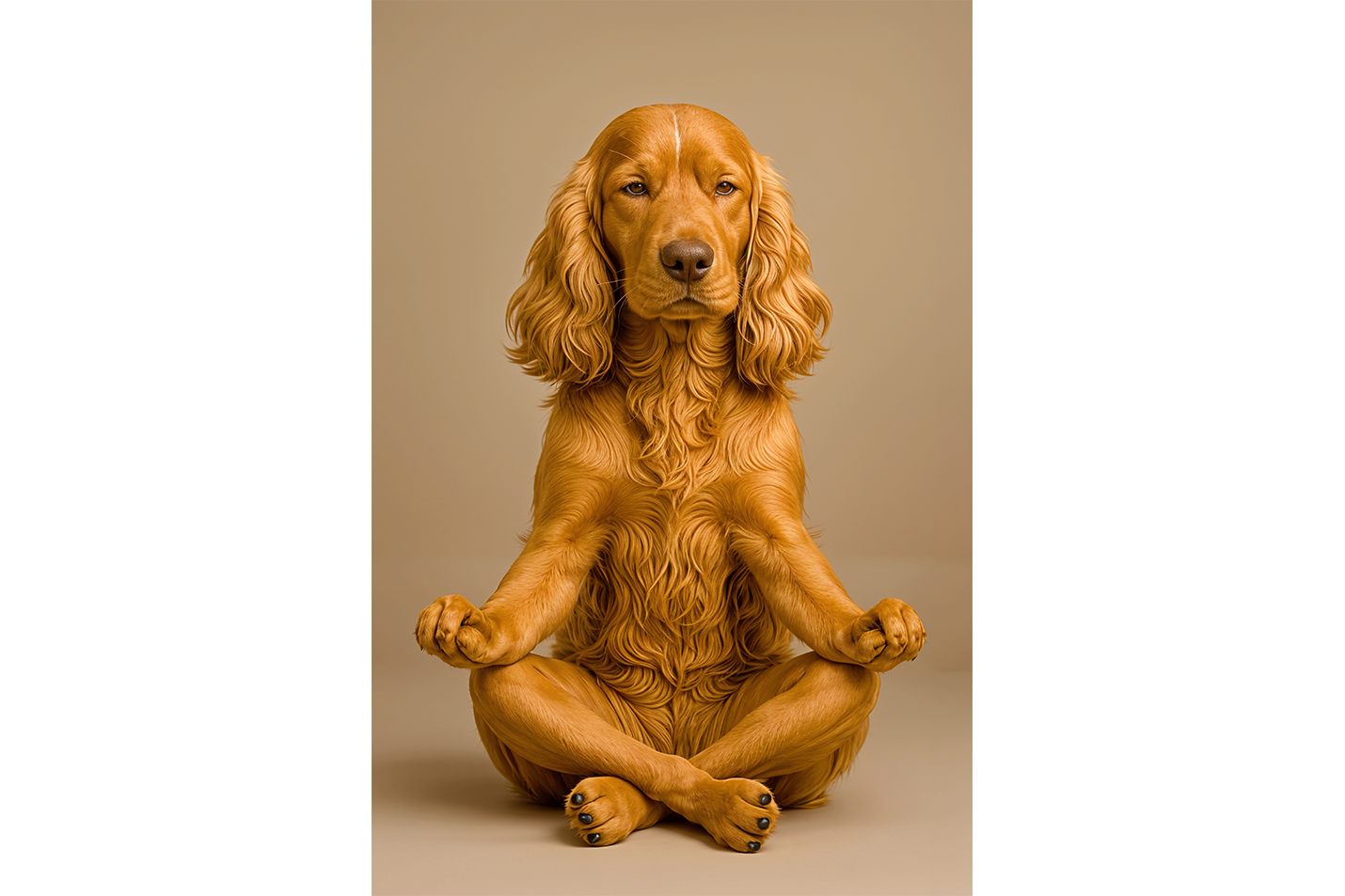 ai creation, dog performing yoga model 1, ai art, art, kanvas tablo