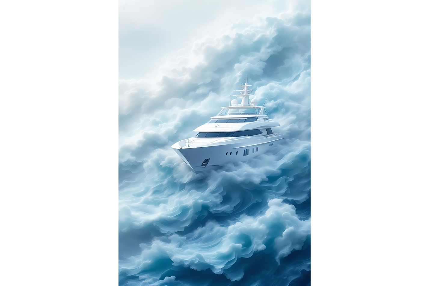 ai creation, a yacht floating in the clouds, ai art, art, kanvas tablo