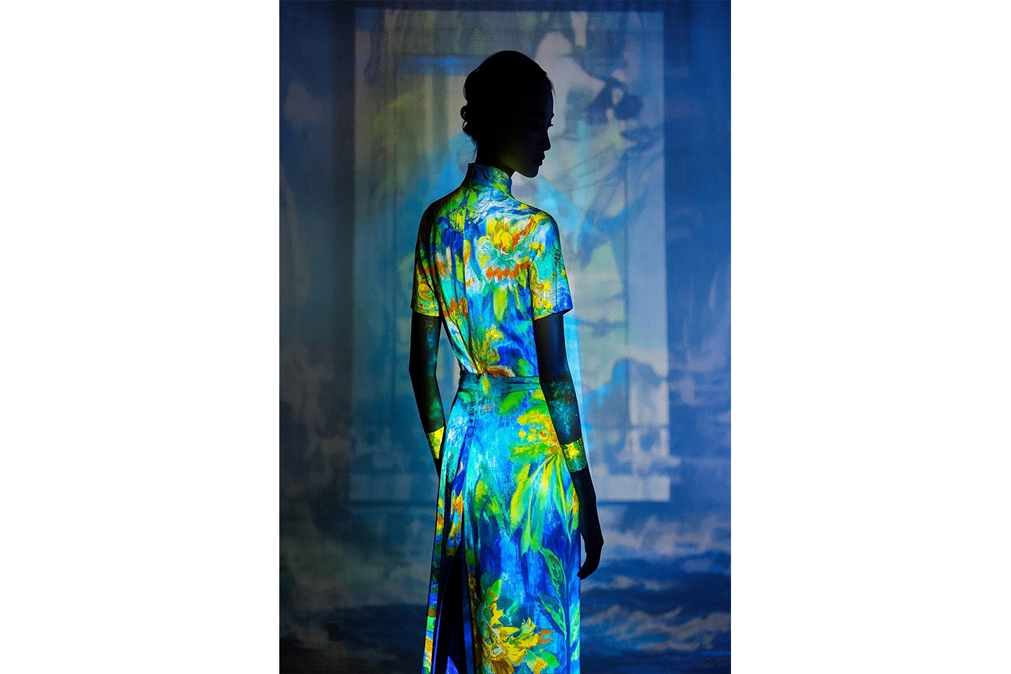 ai creation, asian flowers and asian women, colorful, ai art, art, kanvas tablo