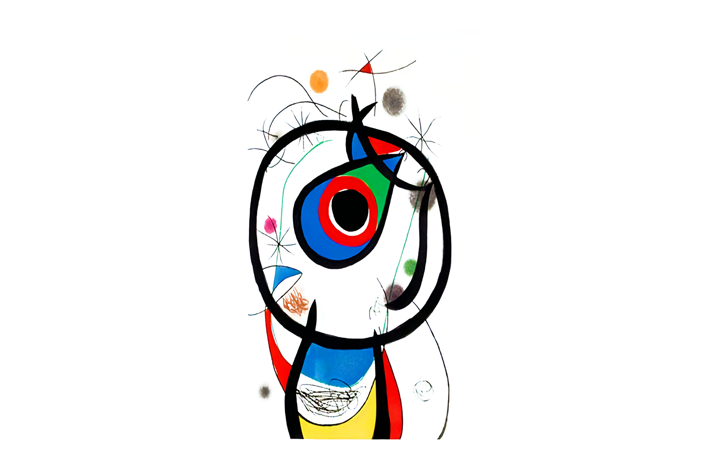 Joan Miró Renkli Soyut Figür Kanvas Tablo