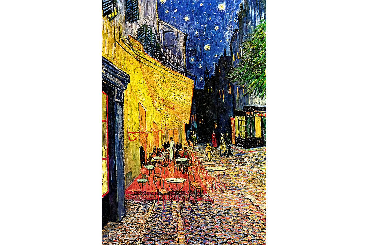 Vincent van Gogh Yıldızlı Gece Altında Kafe Terası Kanvas Tablo