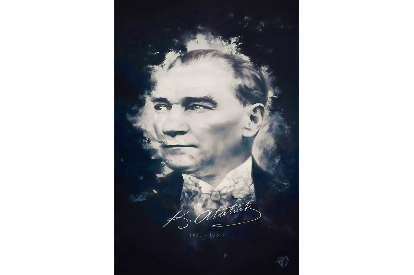 Atatürk portre model 21, art, kanvas tablo