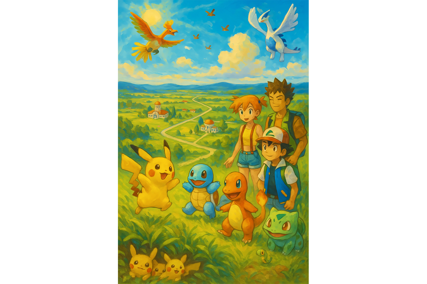 ai creation, Pokemon team, kid, ai art, art, kanvas tablo