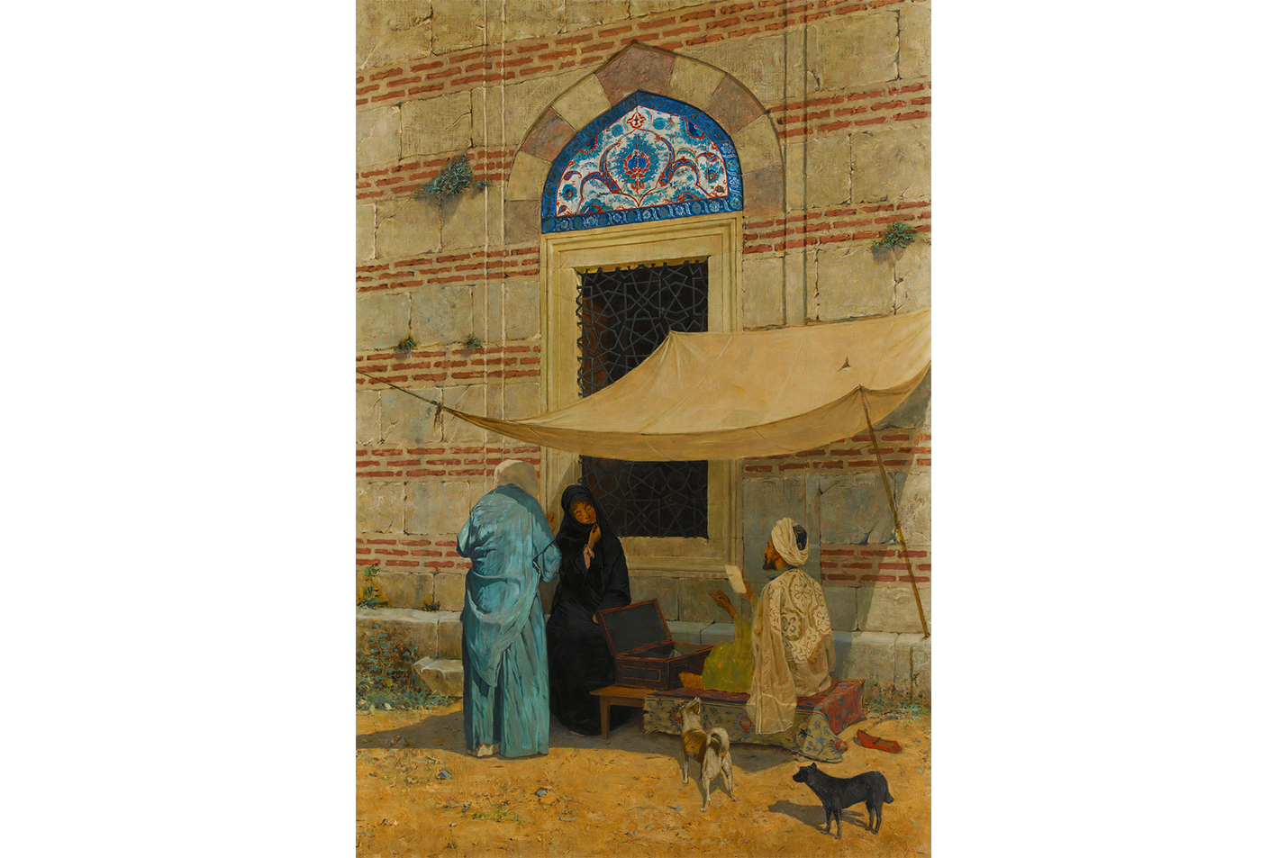 Osman Hamdi Bey Kapalıçarşı Önünde Sohbet Kanvas Tablo