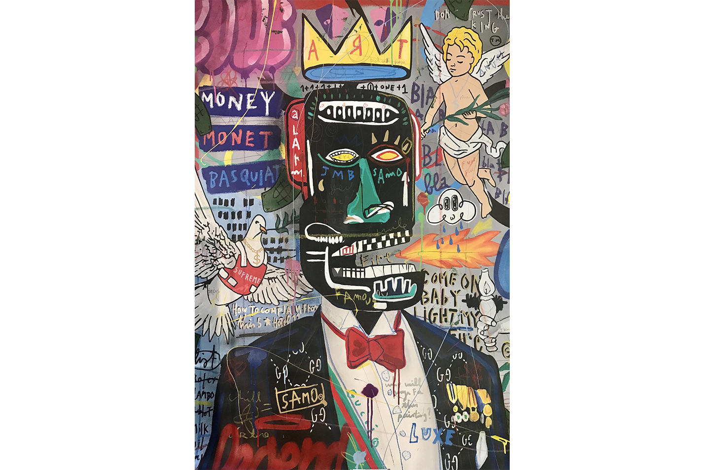 Jean-Michel Basquiat Crowned Portrait Pop Art Kanvas Tablo