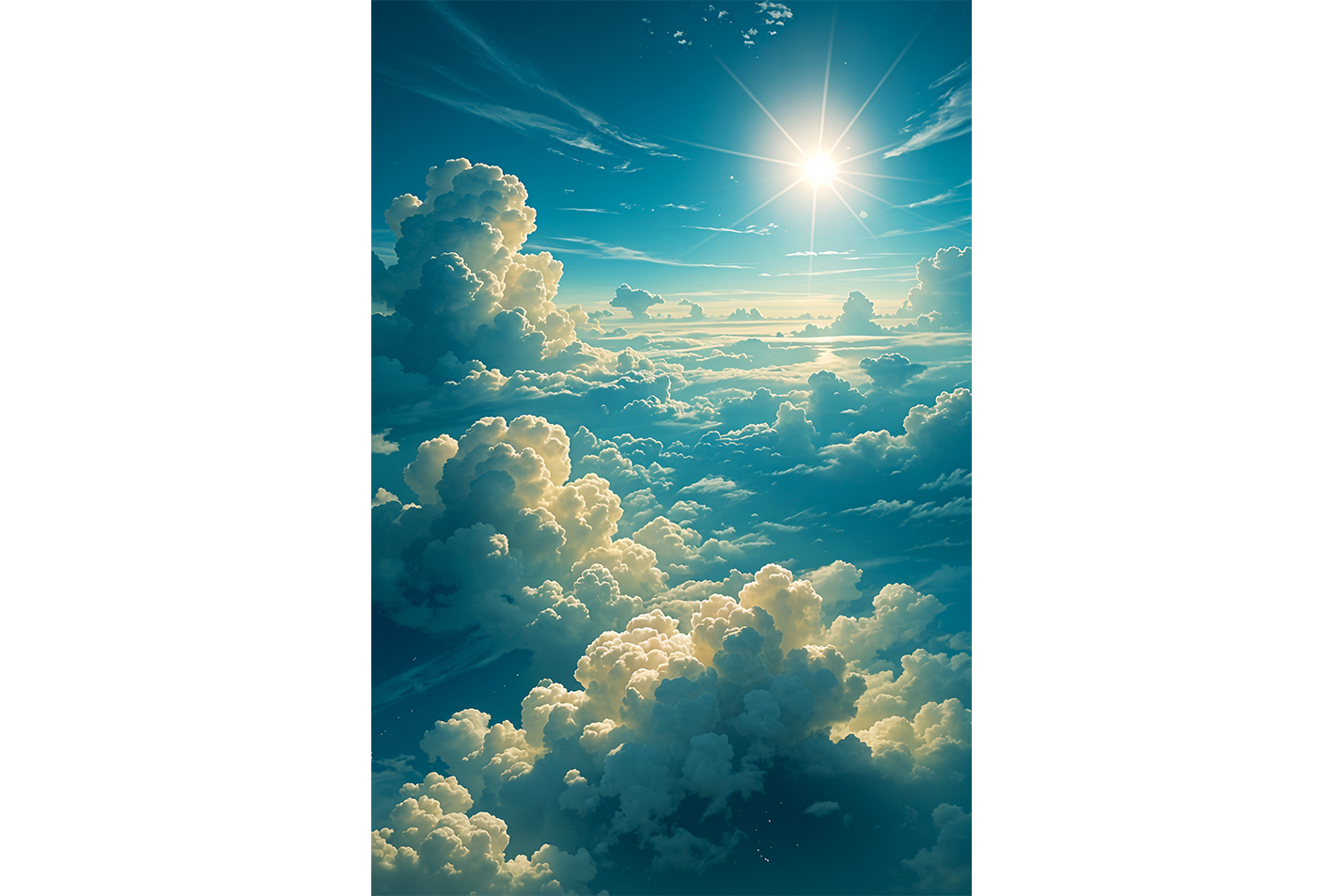 ai creation, as the sun rises above the clouds, ai art, art, kanvas tablo