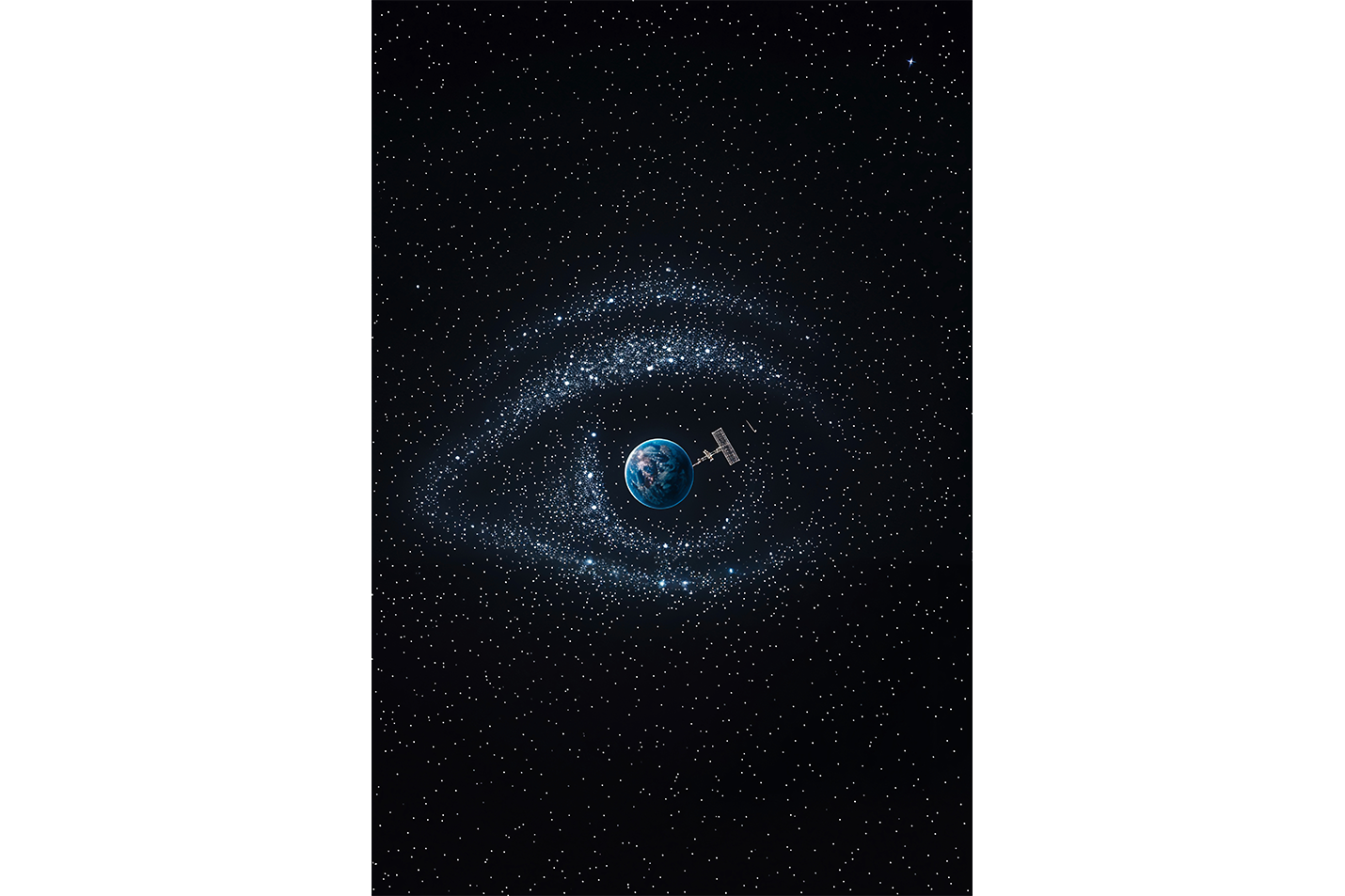 ai creation, stars shaped like eyes, orbiting the earth, ai art, art, kanvas tablo