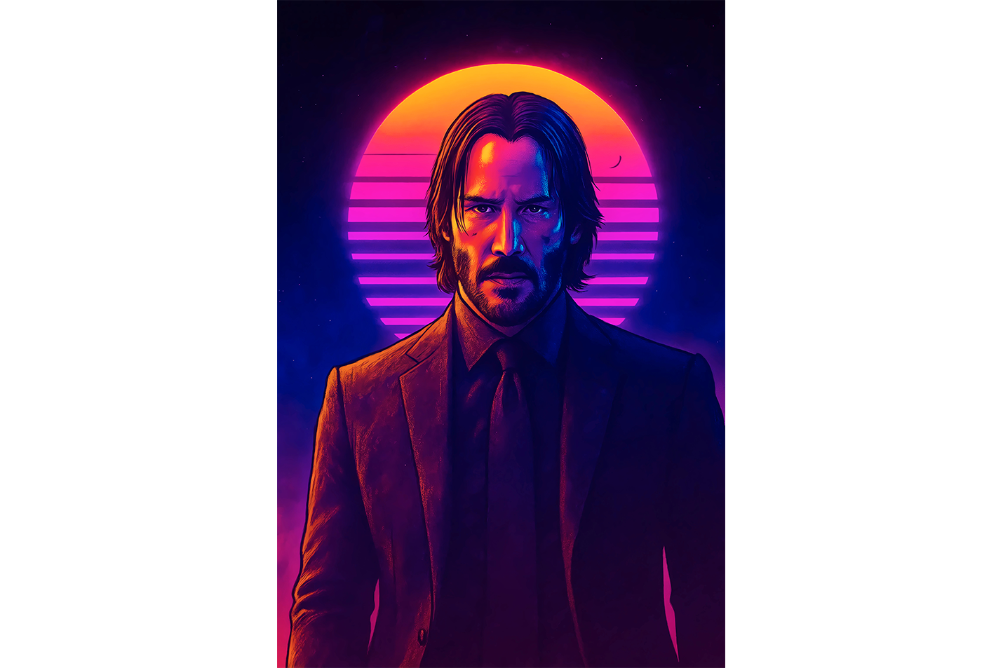 ai creation, Cyberpunk John Wick, ai art, art, kanvas tablo